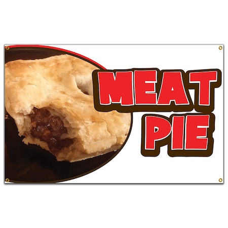 Signmission Meat Pie Banner Concession Stand Food Truck Single Sided B-72 Meat Pie19